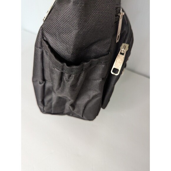 Unisex Mens Shoulder Bag Crossbody Black Nylon Strap Zip Compartments Light Pack - Picture 9 of 16